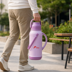 72 Pieces 2 Litre Insulated Vacuum Flask with Carry Handle and Cup Lid, Assorted Colour, 1 Piece