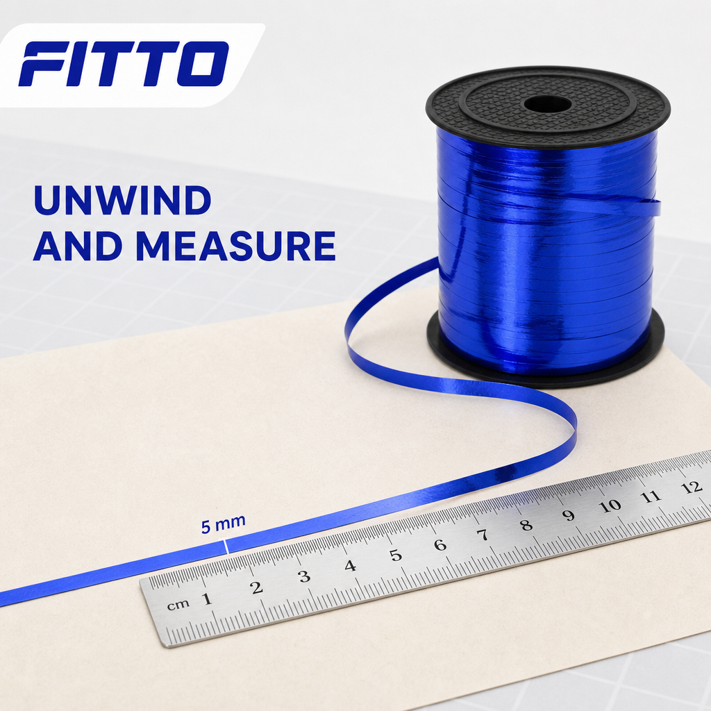 120 Pieces Blue Metallic Ribbon Roll, 5 mm x 250 yd, Decorative Craft Ribbon for Wrapping, Bows and Creative Projects