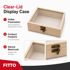 96 Pieces Wooden Display Cases with Clear Lid, 6 x 5 Inch