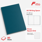 144 Pieces A4 Square-Ruled Notebook, 10 mm Grid, 80 Sheets, 21 × 29.7 cm