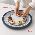 96 Pieces Melamine Round Wavy Serving Trays, 35 cm