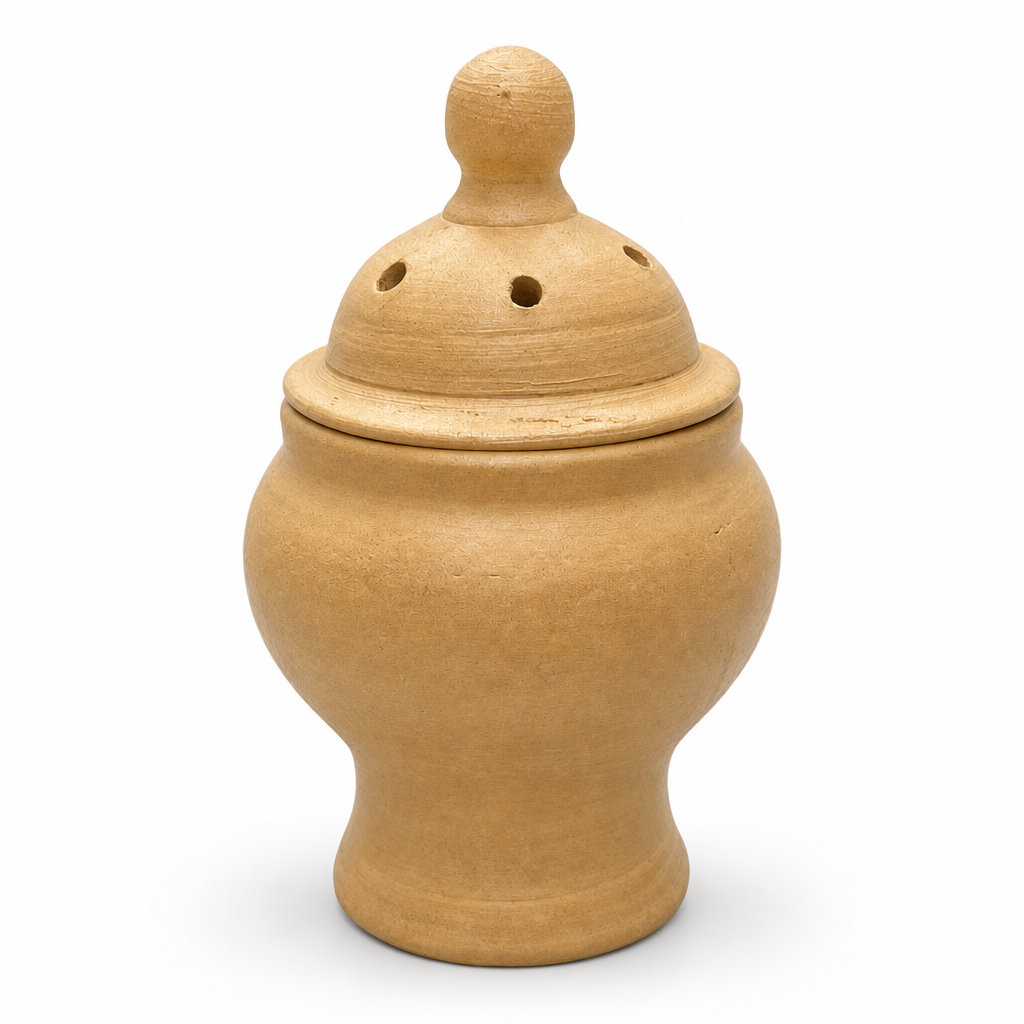 72 Pieces Traditional Terracotta Incense Burner with Lid, Round Lidded Bakhoor Holder, 25 x 18 x 18 cm
