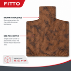 240 Pieces Water Dispenser Bottle Covers, Brown Floral PEVA Cover, 1 Piece