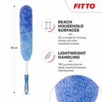 96 Pieces Microfiber Dusters with Long Handle, 55 cm, Assorted Colour for Furniture, Shelves and Household Surfaces