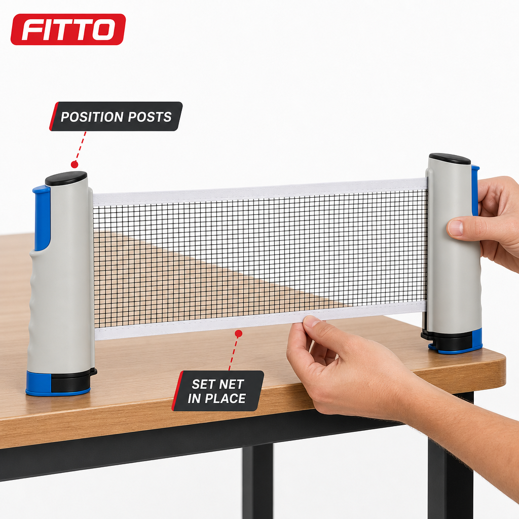 72 Pieces Portable Table Tennis Net with Clamp Posts, Compact Tabletop Practice Set
