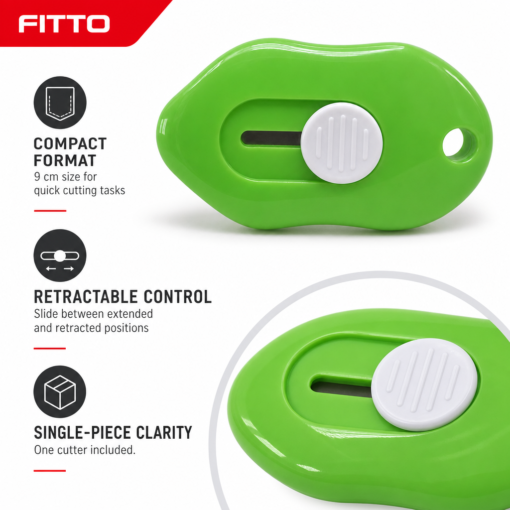 96 Pieces Mini Retractable Utility Cutter, Green and White, 9 cm, 1 Piece