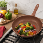 72 Pieces Granite-Coated Fry Pan, 26 cm, Brown
