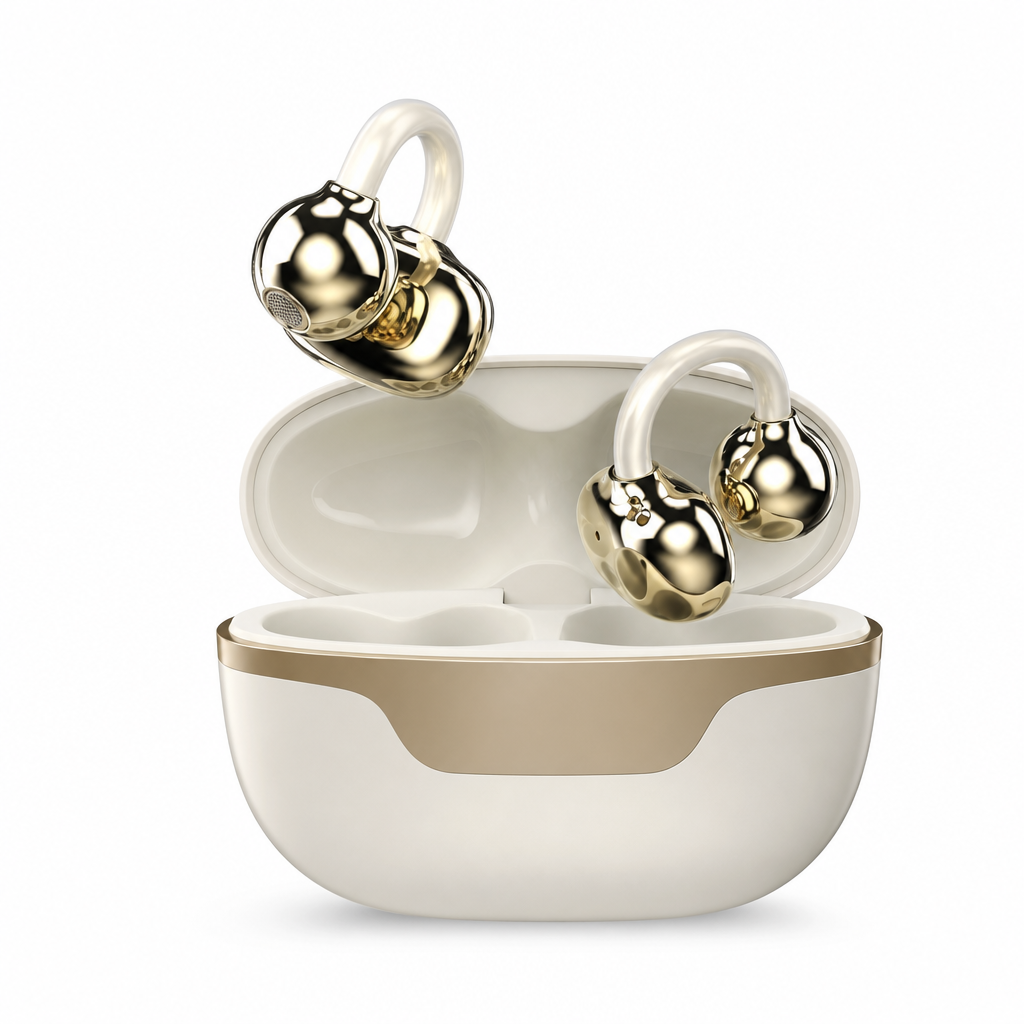60 Pieces Clip-On Open Wireless Stereo Earbuds with Charging Case