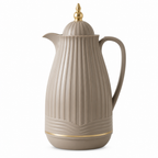 60 Pieces Plastic Vacuum Flask with Glass Refill, 1 Litre, Taupe
