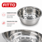 120 Pieces Stainless Steel Mixing Bowl, 1200 ml, 20 x 6 cm, Silver, 1 Piece