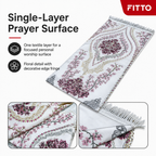 96 Pieces Floral Prayer Mats, Single-Layer Syrian-Style Textile Mat with Fringe, 30 x 22 x 4 cm