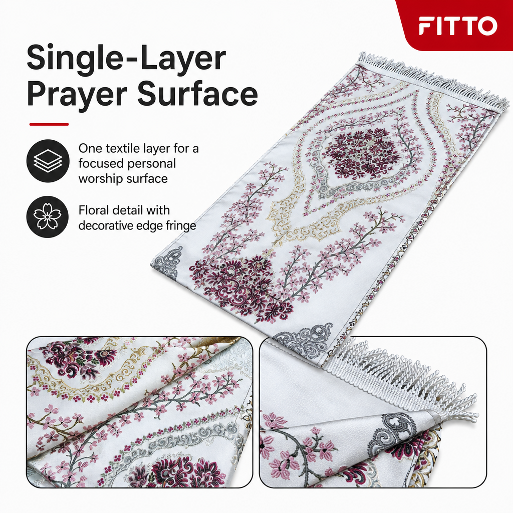 96 Pieces Floral Prayer Mats, Single-Layer Syrian-Style Textile Mat with Fringe, 30 x 22 x 4 cm