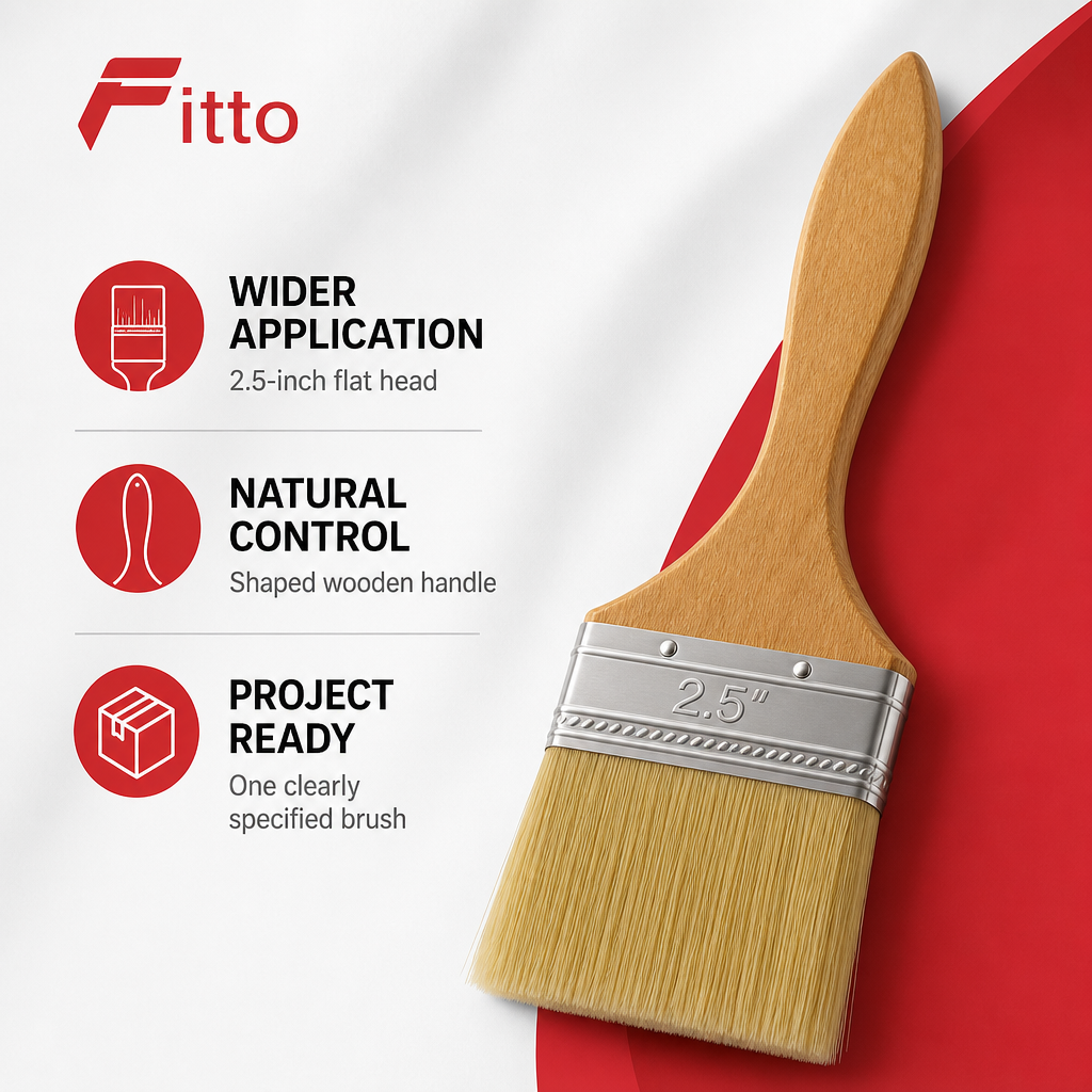 240 Pieces Paint Brush With Wooden Handle, 2.5-Inch Flat Head, 1 Piece