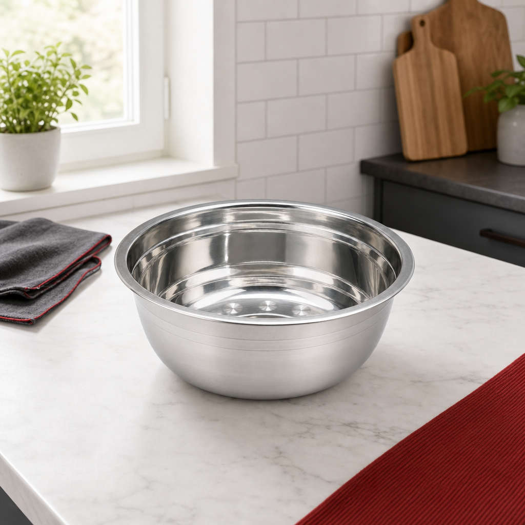 120 Pieces Stainless Steel Mixing Bowl, 1200 ml, 20 x 6 cm, Silver, 1 Piece