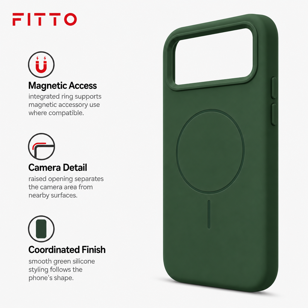 120 Pieces Silicone Magnetic Phone Cases with Raised Camera Protection, Green