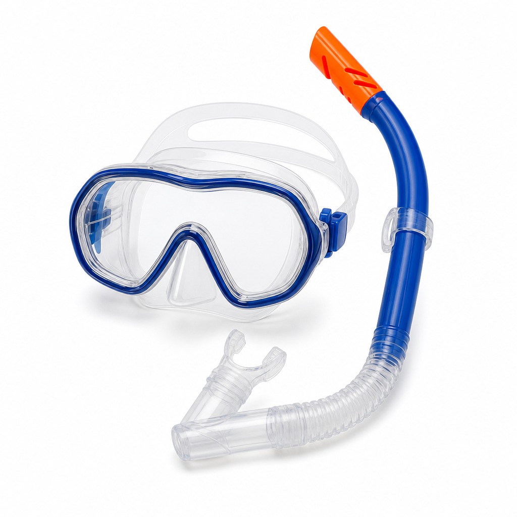 72 Pieces Swimming Mask and Snorkel Set, Blue, Complete Diving Goggles and Breathing Tube Set