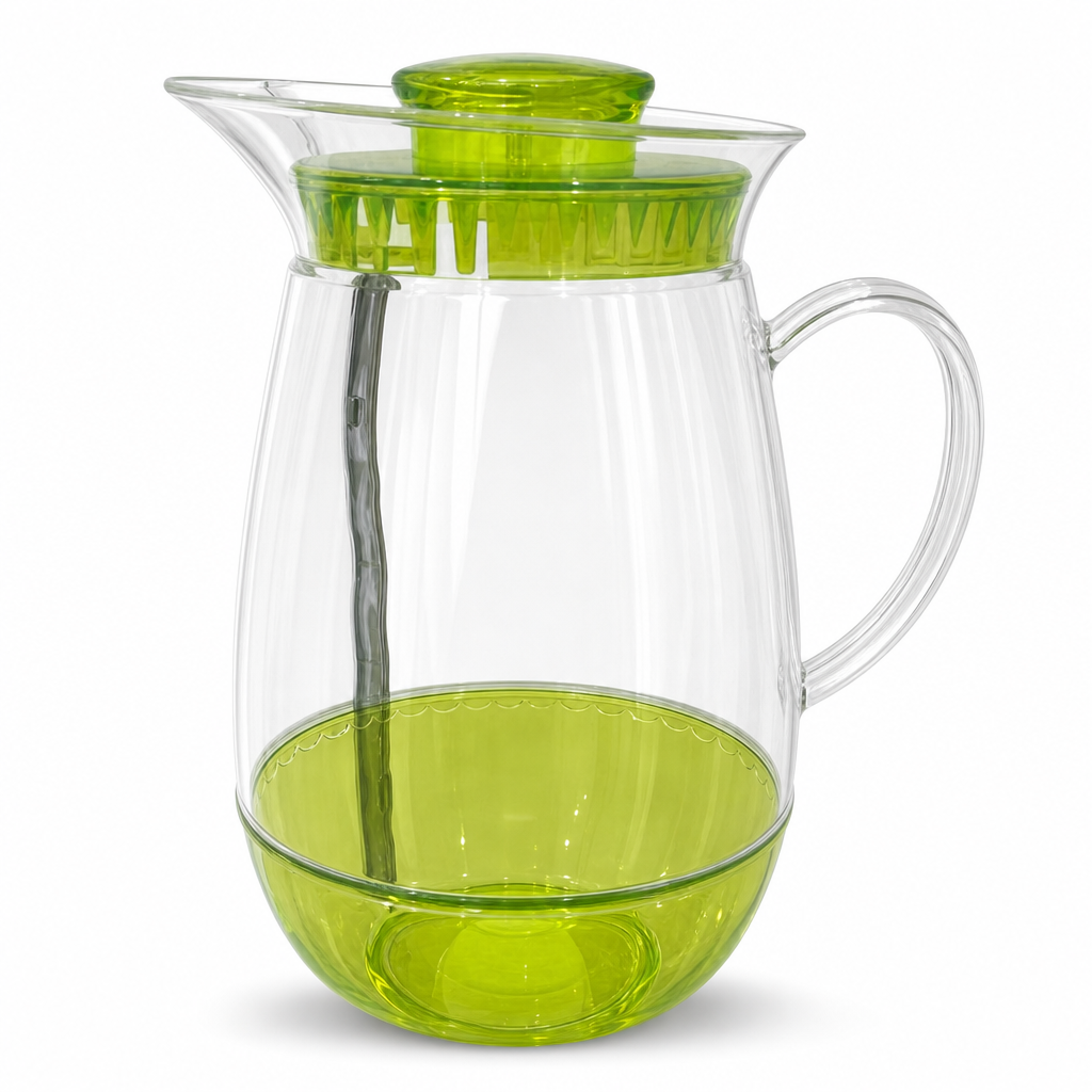 96 Pieces Water Jugs with Infuser and Handle, Transparent Plastic Beverage Pitcher, 2.8 Liter Capacity, Assorted Colour, 1 Piece
