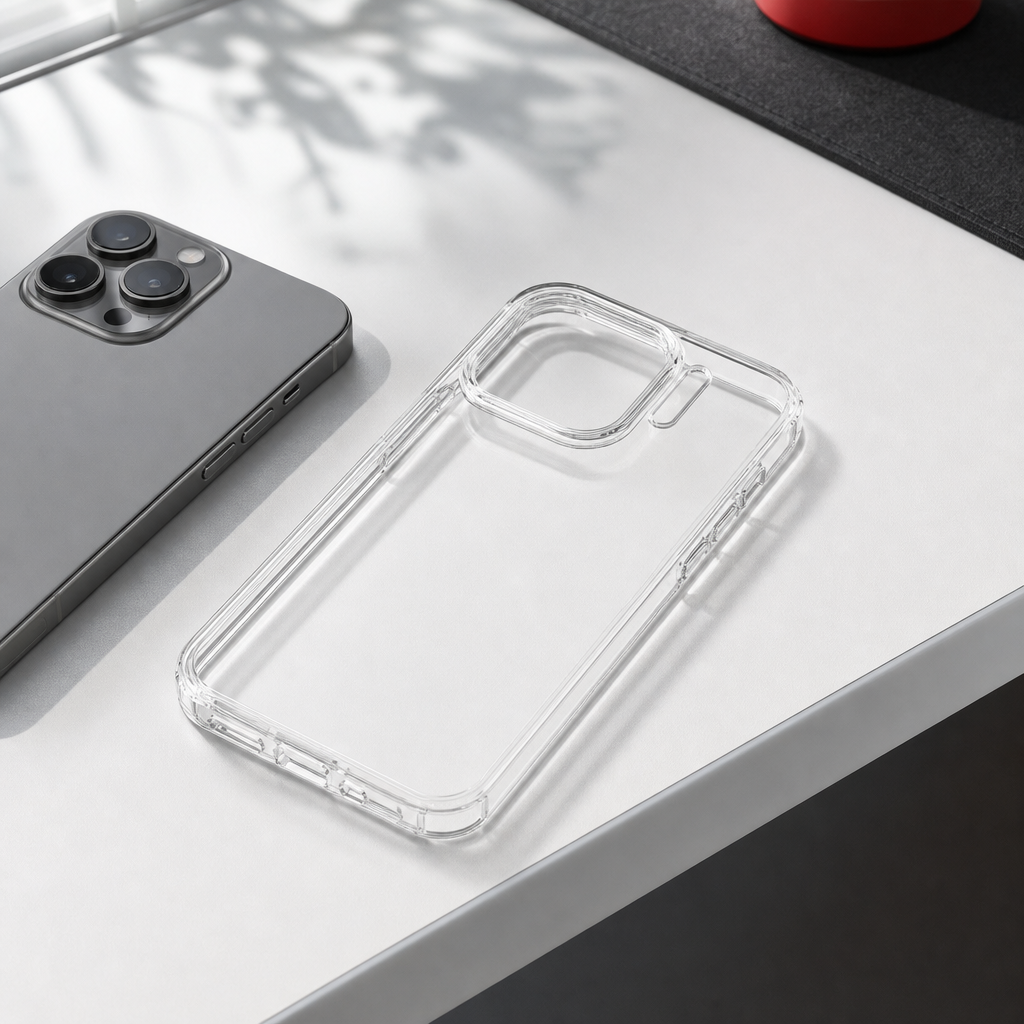 144 Pieces Crystal Clear Transparent Phone Cases with Raised Camera Frame