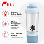 96 Pieces 500ml Shaker Bottle with Mixer, Light Blue