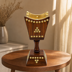 72 Pieces Decorative Wooden Incense Burner Stand, Brown and Gold, 10.4 Inch