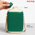 96 Pieces Insulated Water Jugs with Screw Cap and Shoulder Strap, Green and Cream, 29 x 20 x 15 cm