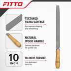 96 Pieces Metal Hand Files with Wooden Handle, 10 Inch, Silver and Natural Wood, 1 Piece