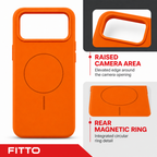 120 Pieces Silicone Magnetic Phone Cases with Raised Camera Protection, Orange