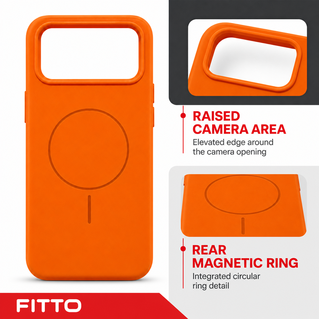 120 Pieces Silicone Magnetic Phone Cases with Raised Camera Protection, Orange
