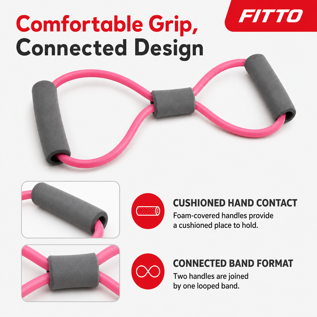 96 Pieces Resistance Bands with Foam Handles, Small Pink Expander for Home Workout and Strength Training