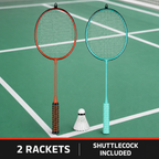96 Pieces Badminton Racket Set with Shuttlecock, 2 Rackets, Multicolor