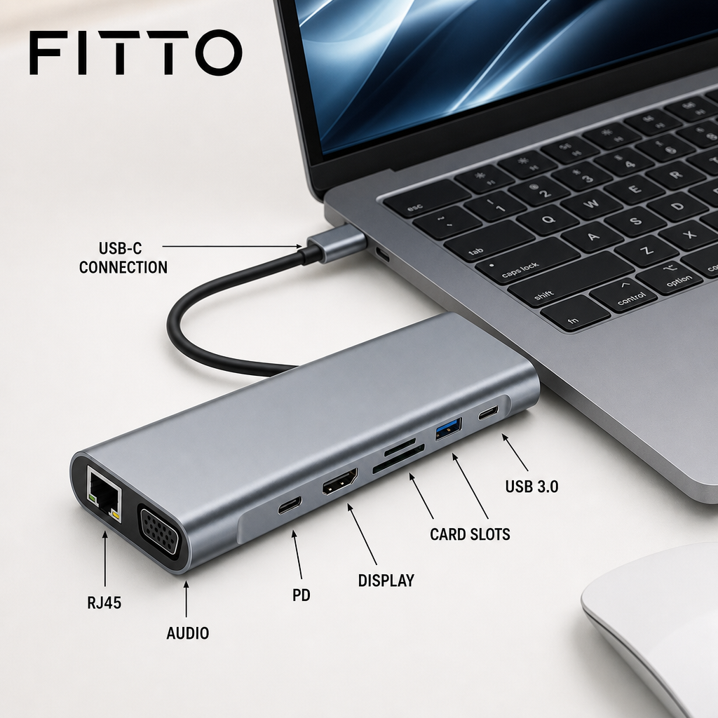 60 Pieces USB-C to HDTV 11-in-1 Hub with RJ45, SD/TF, USB 3.0, PD and 4K UHD