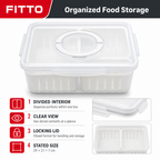 96 Pieces Clear 8-Compartment Food Storage Box with Locking Lid, 29 × 21 × 7 cm