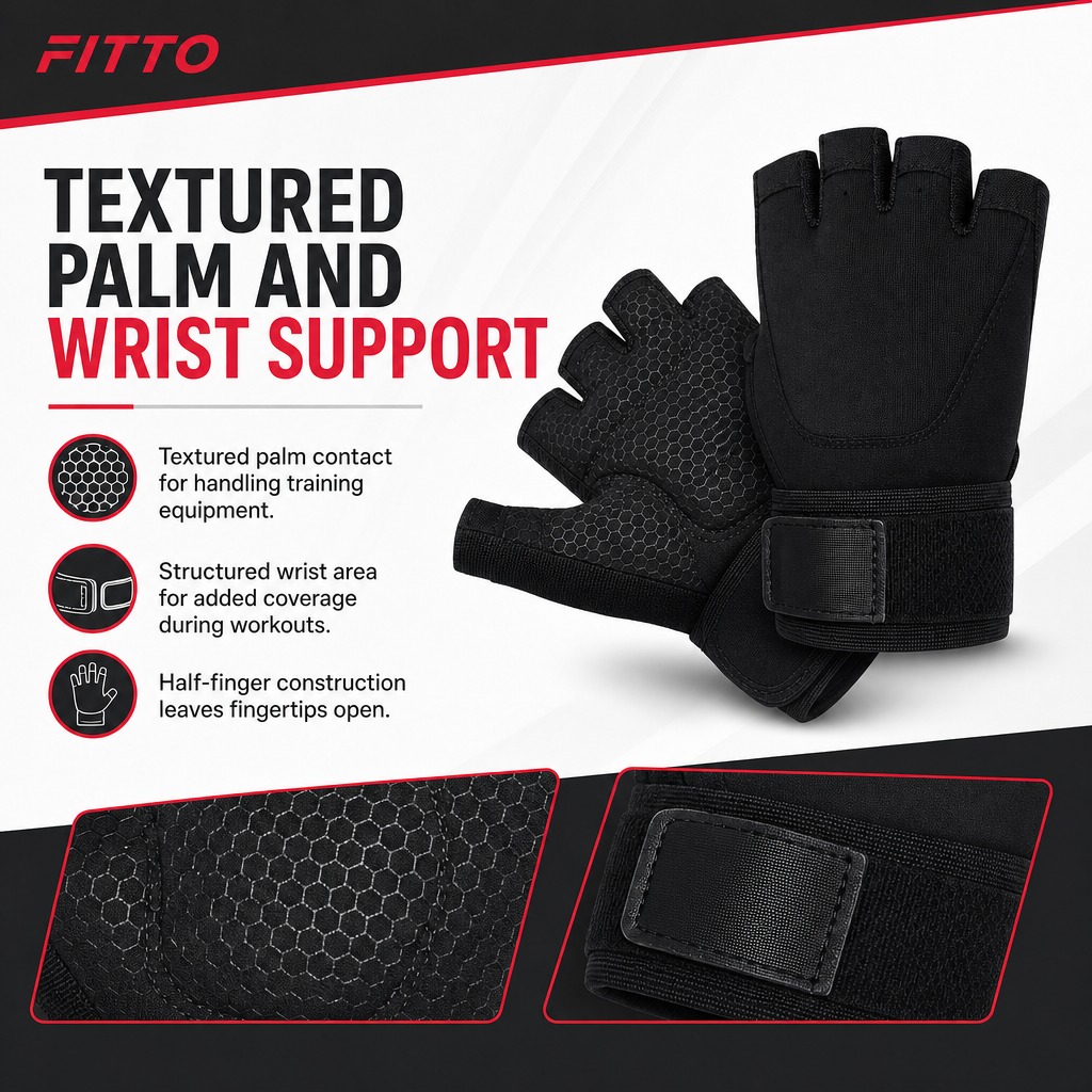 96 Pieces Gym Gloves with Wrist Support and Textured Palm for Weight Lifting and Fitness, Size L