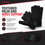 96 Pieces Gym Gloves with Wrist Support and Textured Palm for Weight Lifting and Fitness, Size L