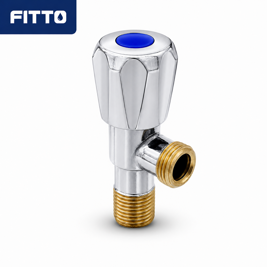 120 Pieces 1/2 Inch Angle Valve, Silver Brass Finish, 1 Piece