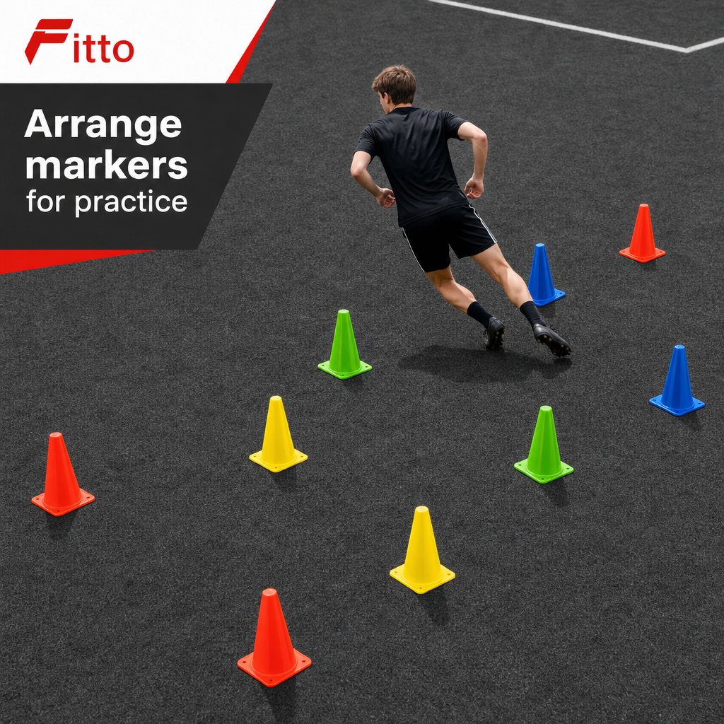 96 Pieces Plastic Training Cones, 28 cm, Multicolor, 10-Piece Pack