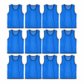 48 Pieces Mesh Sports Training Bib Vests, Standard Size, Blue, 12-Piece Pack
