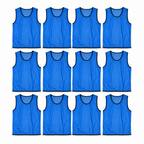 48 Pieces Mesh Sports Training Bib Vests, Standard Size, Blue, 12-Piece Pack