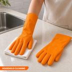 144 Pieces Orange PVC Household Cleaning Gloves, 30 cm, 1 Pair