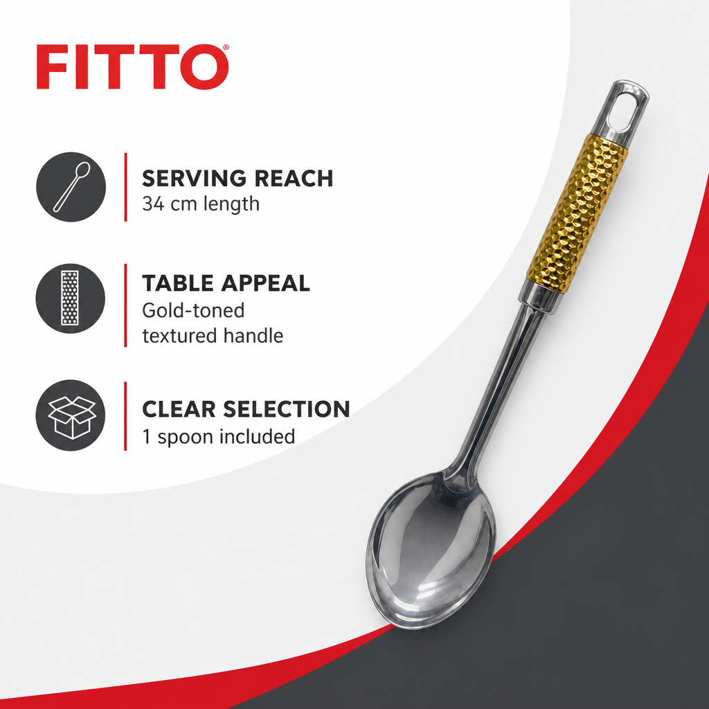 120 Pieces Gold Stainless Steel Serving Spoon, 34 cm, 1 Piece