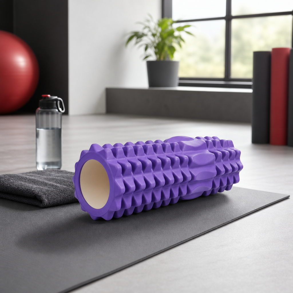 72 Pieces Textured Foam Yoga Roller, 44 cm, Purple, Single Roller for Warm-Ups, Stretching and Mobility
