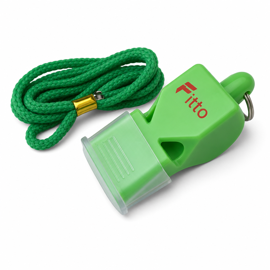 120 Pieces Sports Whistles with Lanyard, Green, Single Unit for Training and Match Signaling