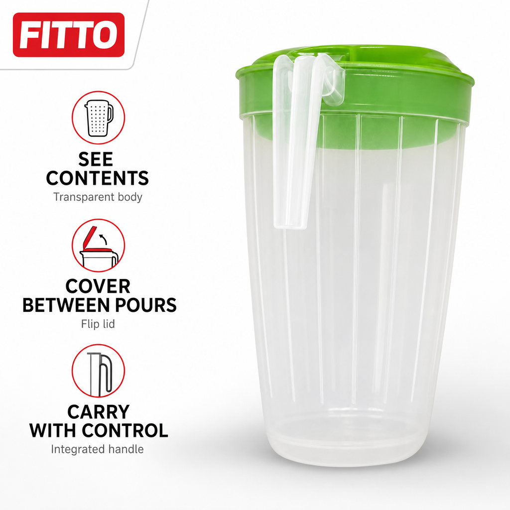 120 Pieces Transparent Plastic Water Jugs with Flip Lid and Handle, 1 L, 1 Piece