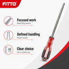 120 Pieces Metal Hand File with Plastic Handle, 30 cm, Red and Silver, 1 Piece