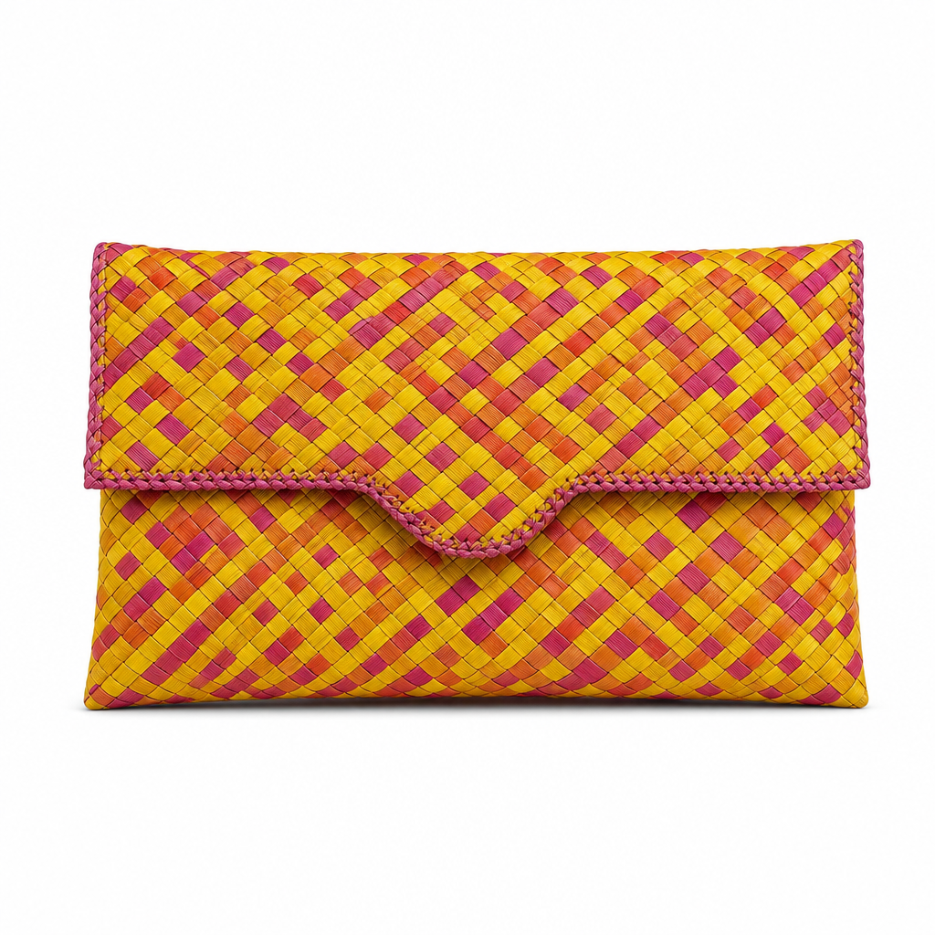 72 Pieces Woven Envelope Clutch Bag, Multicolour, Slim Rectangular Handheld Design, 30 x 18 x 3 cm