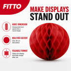 240 Pieces Red Paper Honeycomb Ball Decoration, 30 cm, Foldable Party Display, 1 Piece