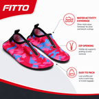 60 Pieces Aqua Shoes for Adults with Zip, Pink and Blue Camouflage, One Size, 1 Pair