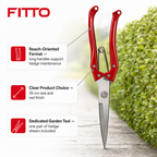 96 Pieces Long-Handle Hedge Shears, 35 cm, Red, 1 Piece