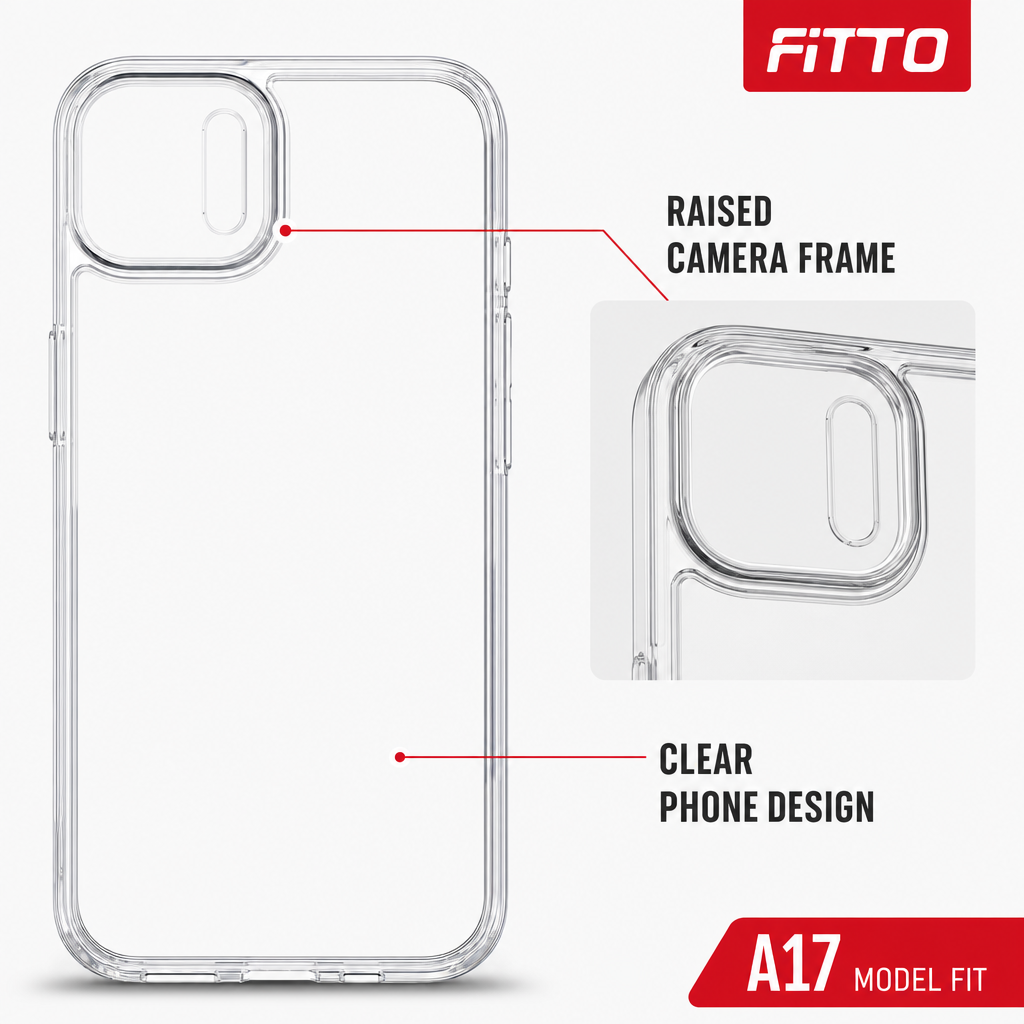 144 Pieces Crystal Clear Phone Cases with Raised Camera Frame for A17, Transparent Protective Cover