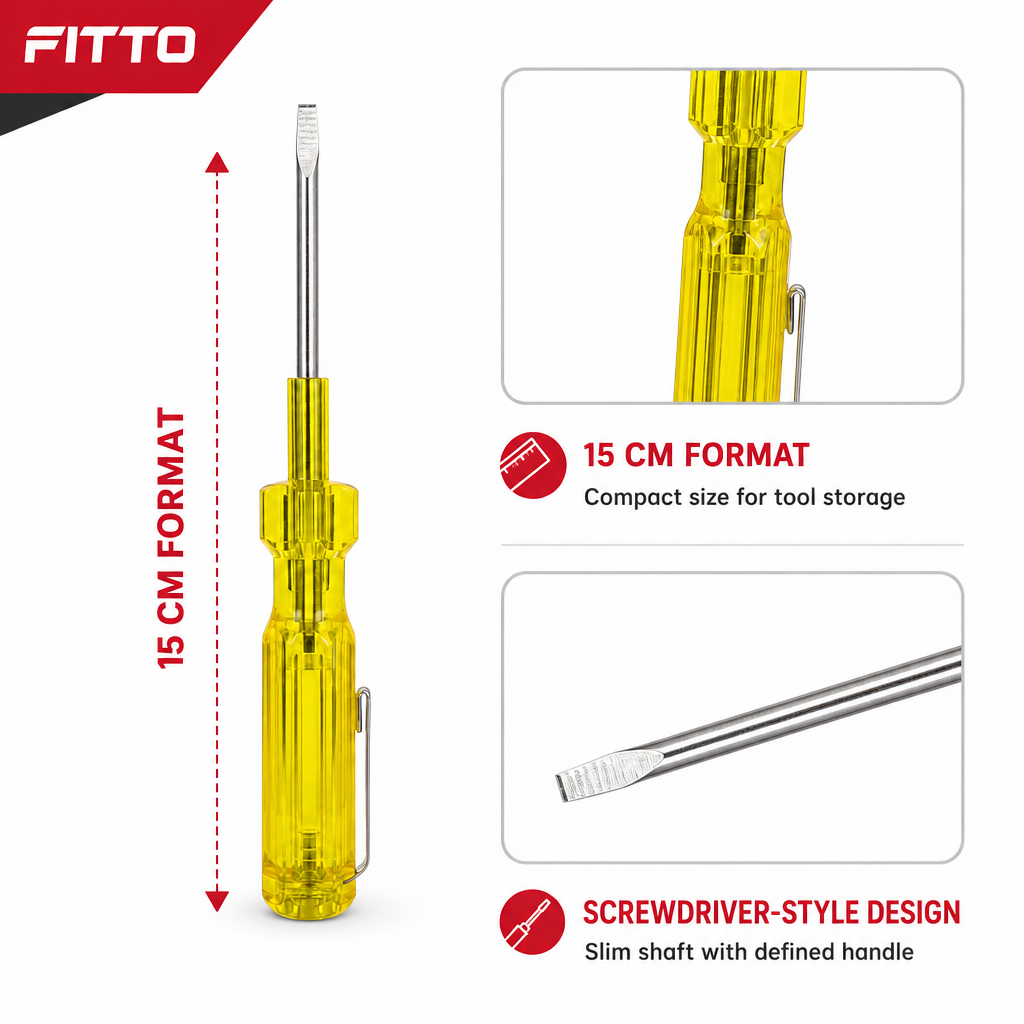 120 Pieces Voltage Tester Screwdriver, 15 cm, Yellow Clear Silver, 1 Piece